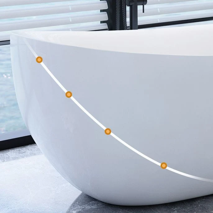 Bañera moderna tipo zapatilla, baño blanco independiente de acrílico Clearhalo