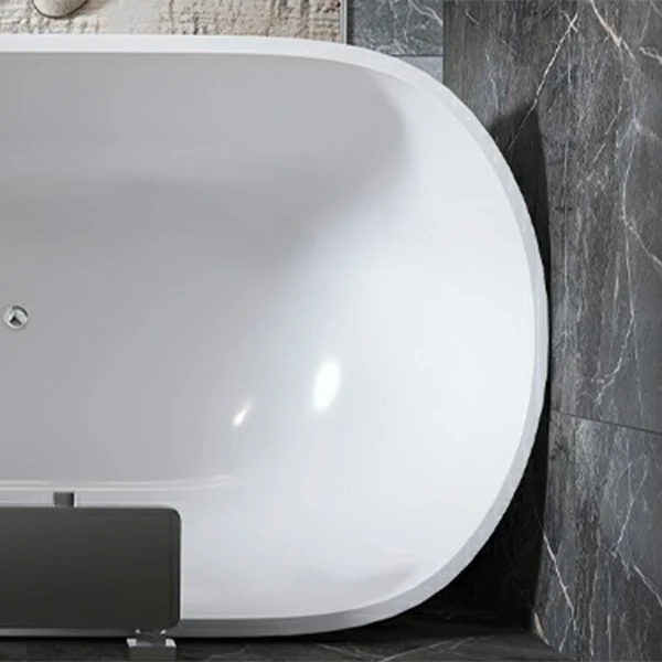 Bañera ovalada de acrílico, bañera independiente blanca para baño Clearhalo