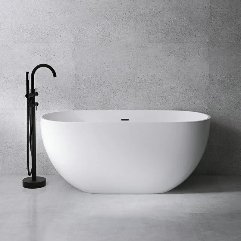 Bañera ovalada de acrílico, bañera independiente blanca para baño Clearhalo
