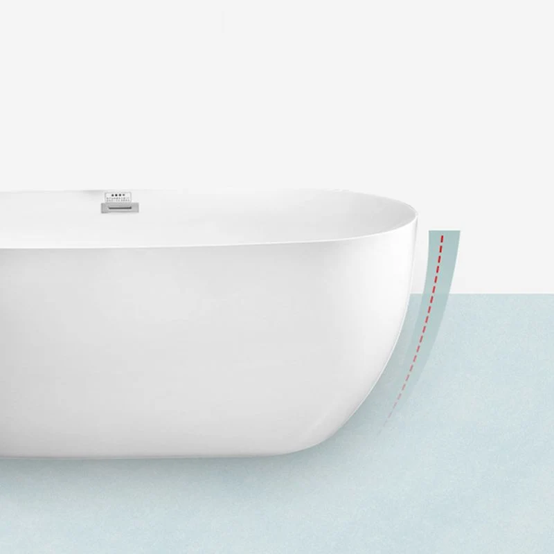 Bañera ovalada de acrílico para baño, bañera sin base, color blanco Blanco Clearhalo