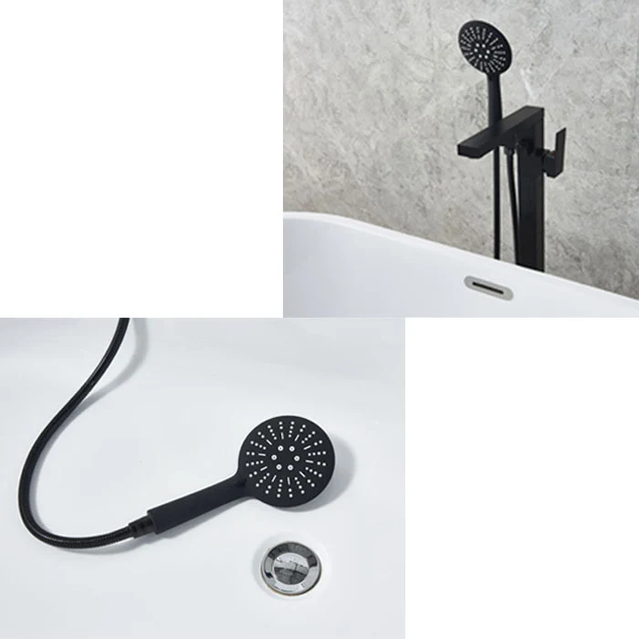 Bañera ovalada blanca para baño, bañera independiente con desagüe Clearhalo