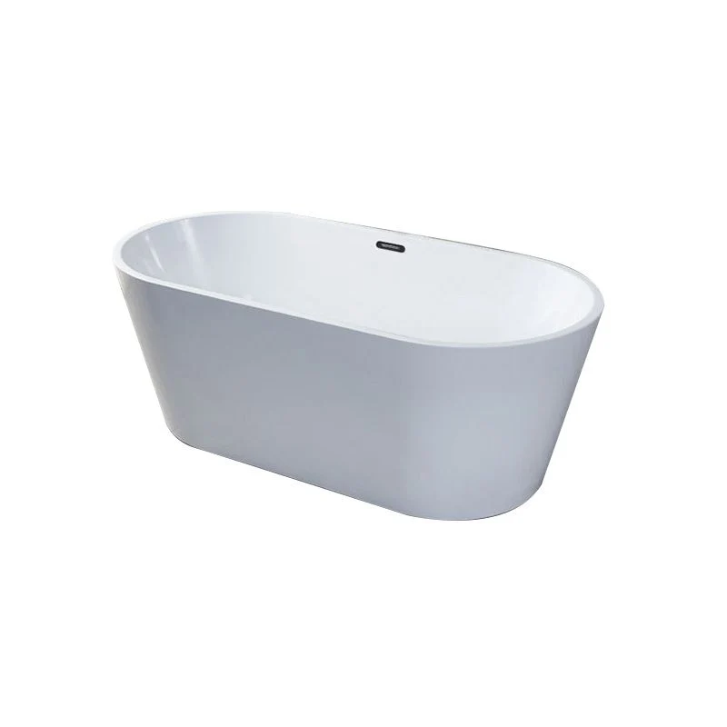 Bañera ovalada blanca para baño, bañera independiente con desagüe Clearhalo