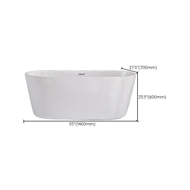 Bañera ovalada moderna independiente independiente del baño con acabado antiguo Blanco Clearhalo