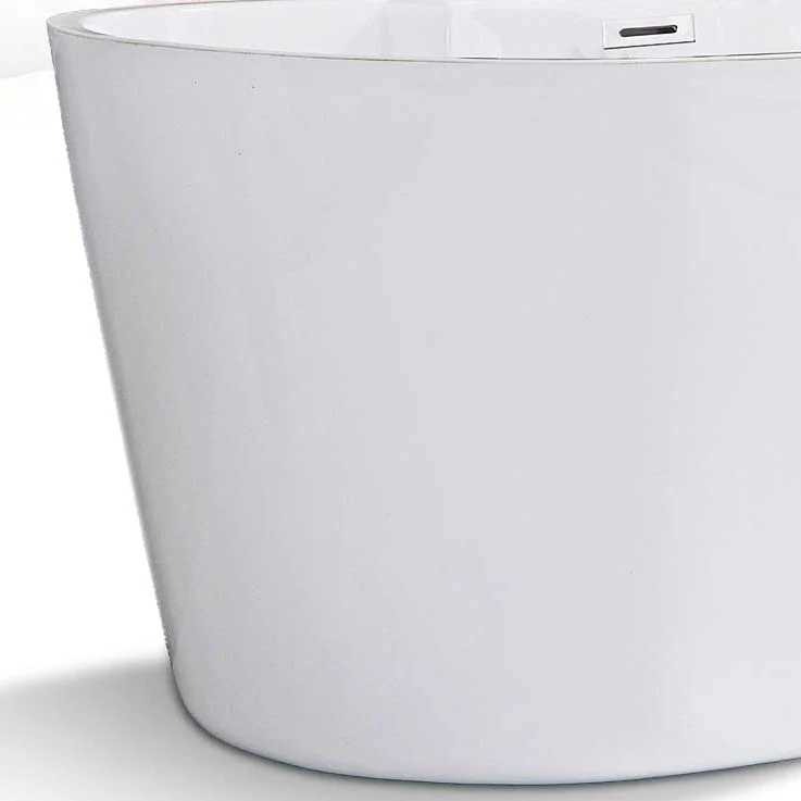 Bañera ovalada moderna independiente independiente del baño con acabado antiguo Blanco Clearhalo