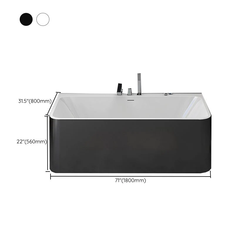 Bañera de piedra de estilo moderno, bañera rectangular trasera pared Blanco Clearhalo
