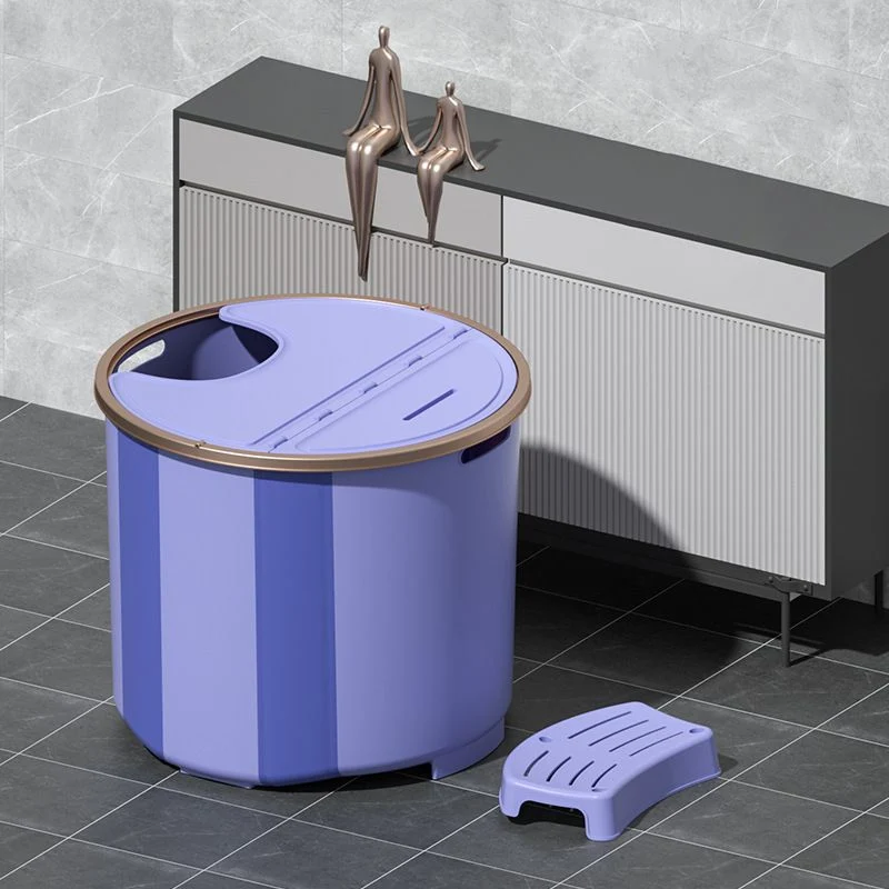 Bañera plegable redonda de plástico, bañera independiente para baño Rosa Clearhalo