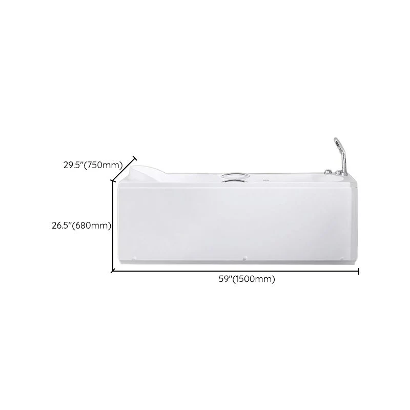 Bañera Rectangular de Acrílico Acabado Antiguo Bañera Adosada la Pared (Tablero no Incluido) Clearhalo