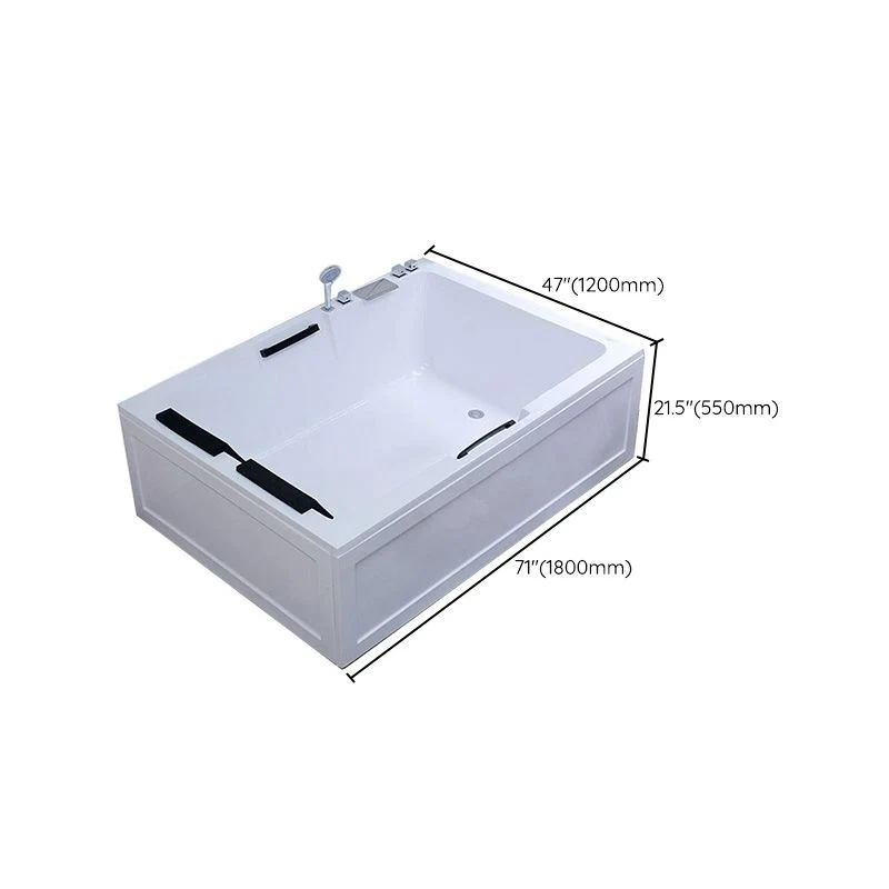 Bañera rectangular de acrílico independiente, baño de inmersión blanco moderno Clearhalo