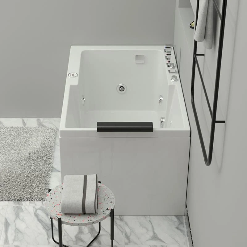 Bañera rectangular de acrílico moderna, bañera de inmersión de 29,53 pulgadas de ancho Clearhalo