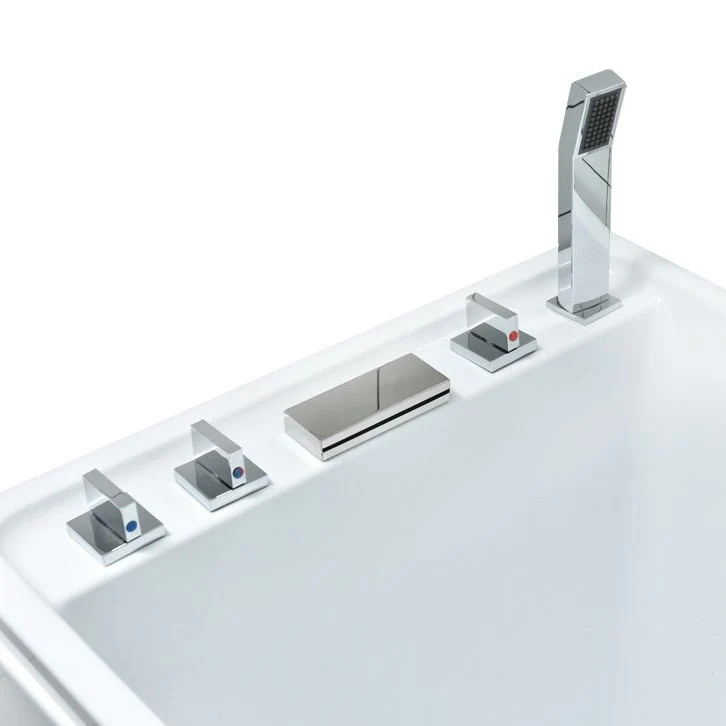 Bañera rectangular de acrílico que se sumerge de nuevo en la bañera de pared, 25,2" de alto Clearhalo