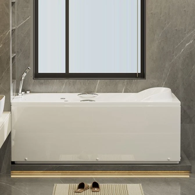 Bañera rectangular adosada la pared en color blanco (tabla no incluida) Clearhalo