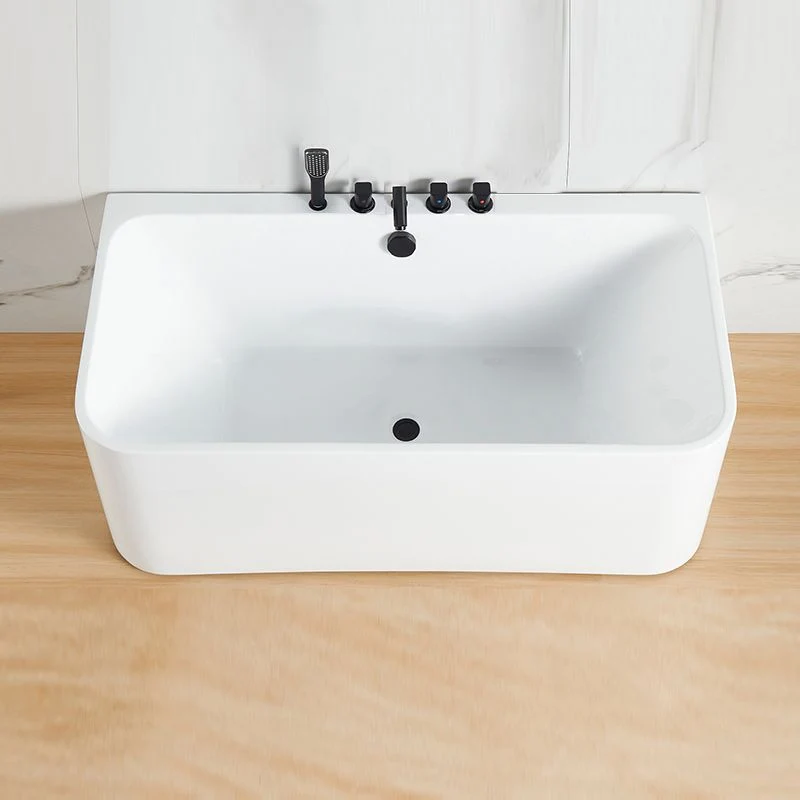 Bañera rectangular de aire/hidromasaje, bañera moderna de acrílico de pared trasera Clearhalo