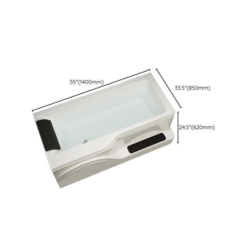 Bañera rectangular con alcoba, bañera casera de acrílico en color blanco para baño Clearhalo