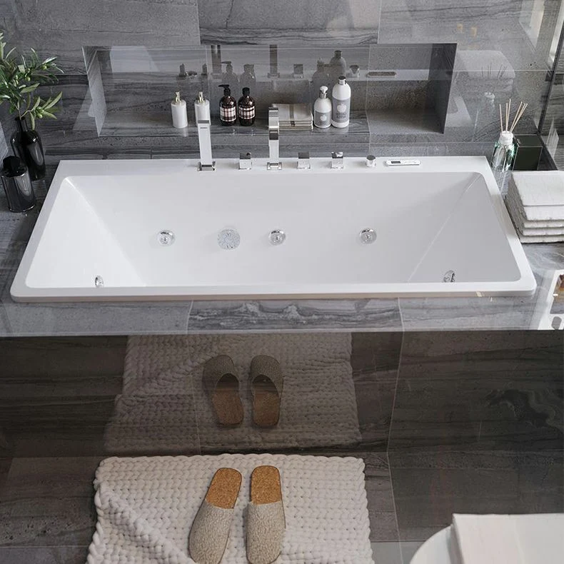 Bañera rectangular contemporánea empotrada Bañera acrílica/bañera de hidromasaje Clearhalo
