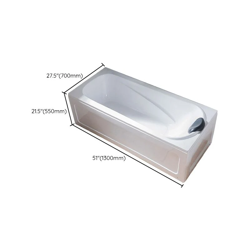 Bañera rectangular de espalda pared Bañera blanca de inmersión acrílica independiente Clearhalo