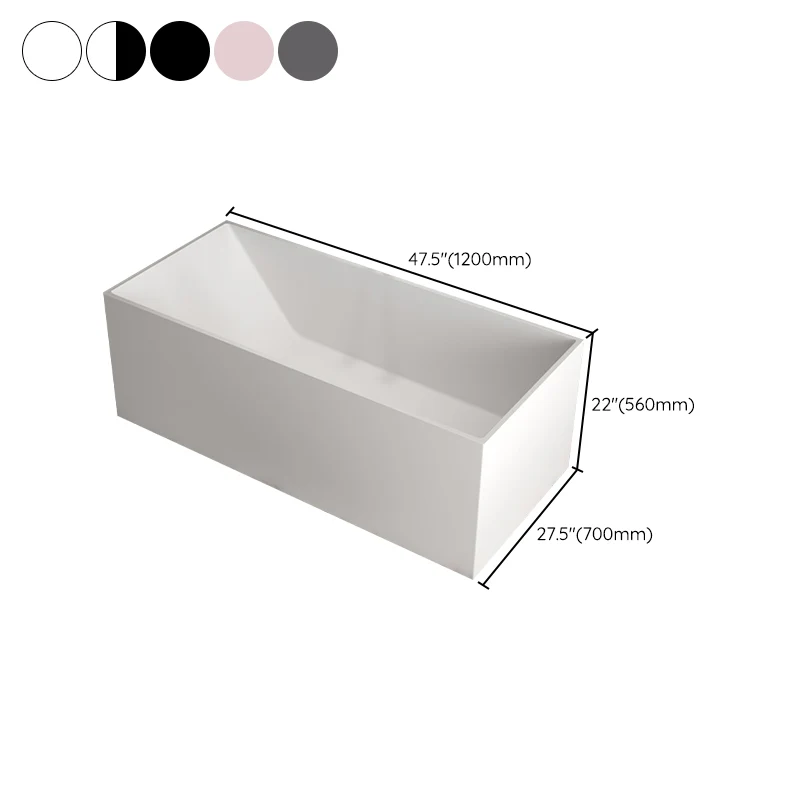 Bañera rectangular independiente Bañera de inmersión acrílica moderna de nuevo la pared Blanco Clearhalo