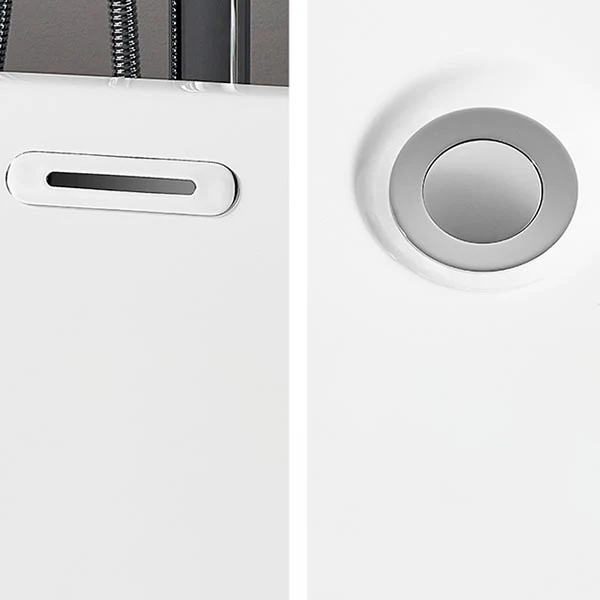 Bañera rectangular independiente moderna, bañera casera de acrílico en blanco Clearhalo