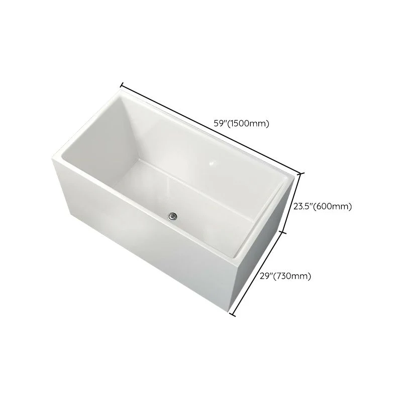 Bañera rectangular de inmersión, bañera independiente con acabado antiguo Clearhalo