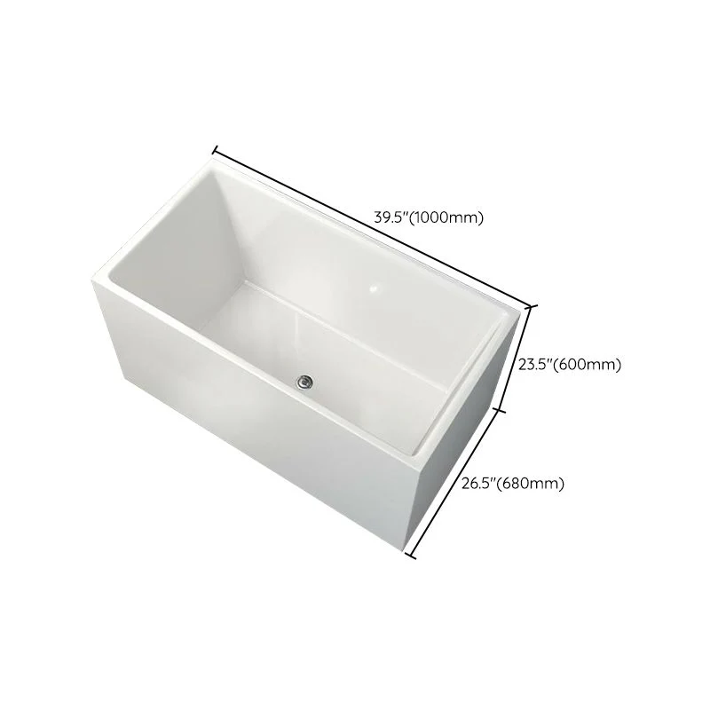 Bañera rectangular de inmersión, bañera independiente con acabado antiguo Clearhalo
