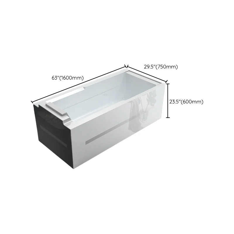 Bañera rectangular de inmersión Baño moderno con grifo Bañera Clearhalo