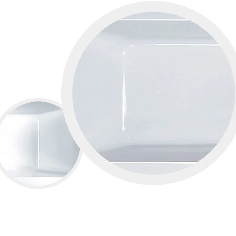 Bañera rectangular moderna de acrílico blanco con desagüe interno Clearhalo