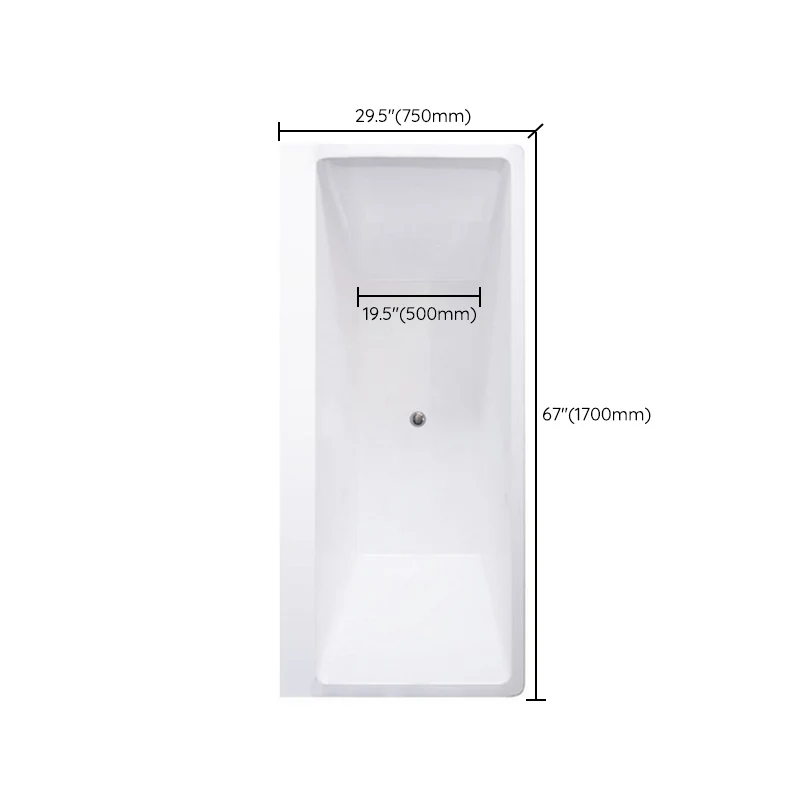 Bañera rectangular moderna, bañera blanca empotrada de acrílico Clearhalo