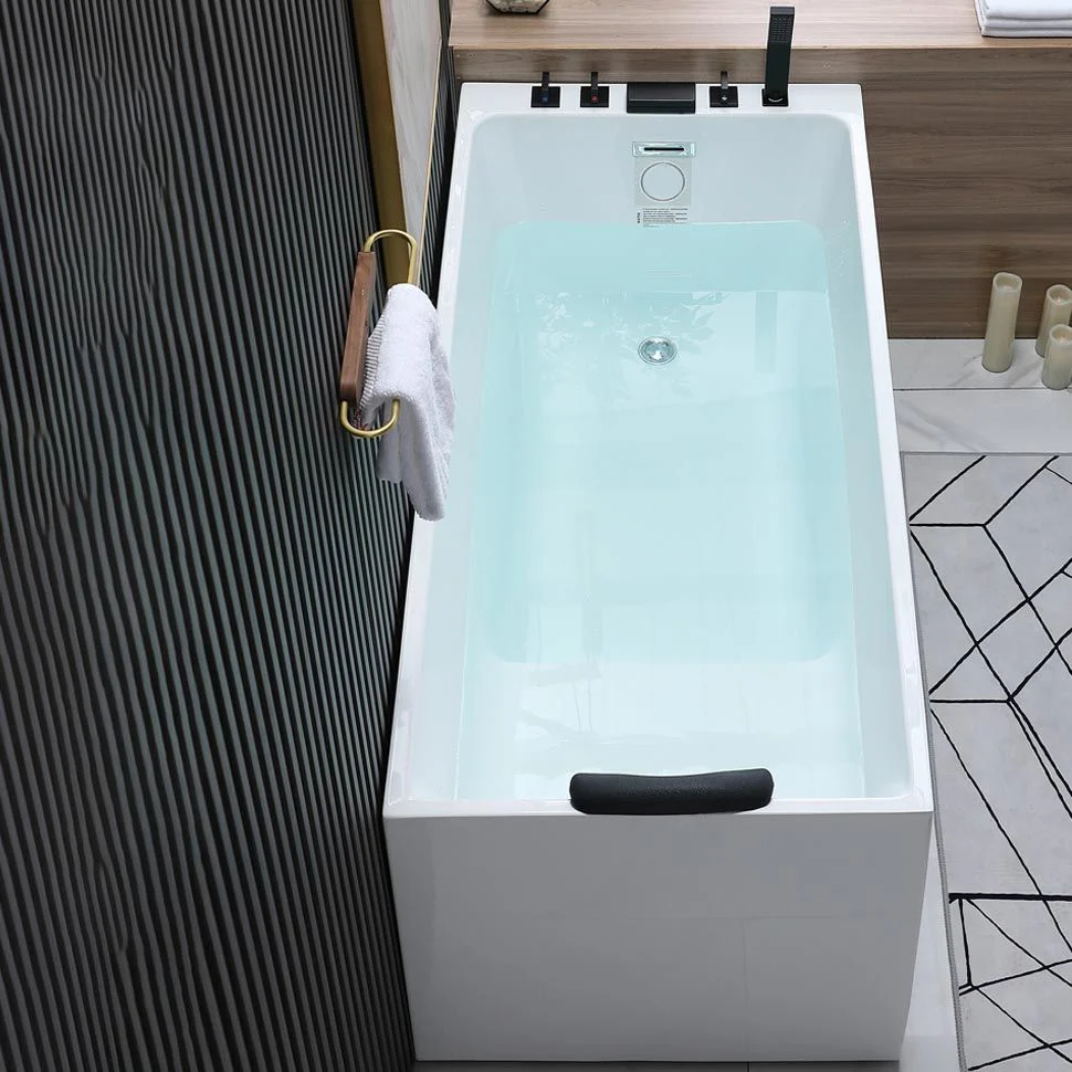 Bañera rectangular moderna con alcoba de acrílico para el hogar en blanco Clearhalo