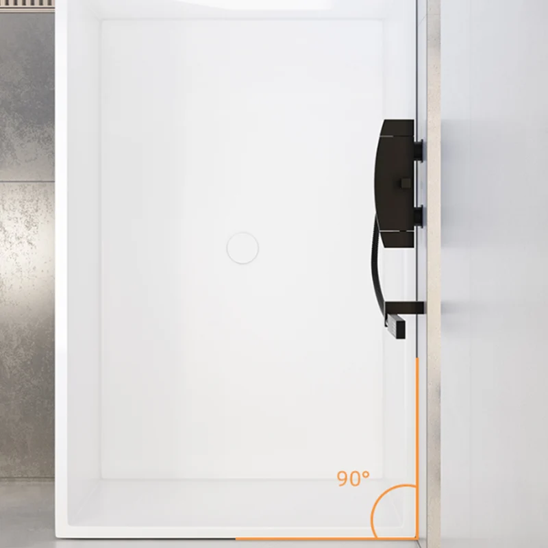 Bañera rectangular de piedra, bañera de inmersión moderna para baño, 27,56 pulgadas de ancho Blanco Clearhalo