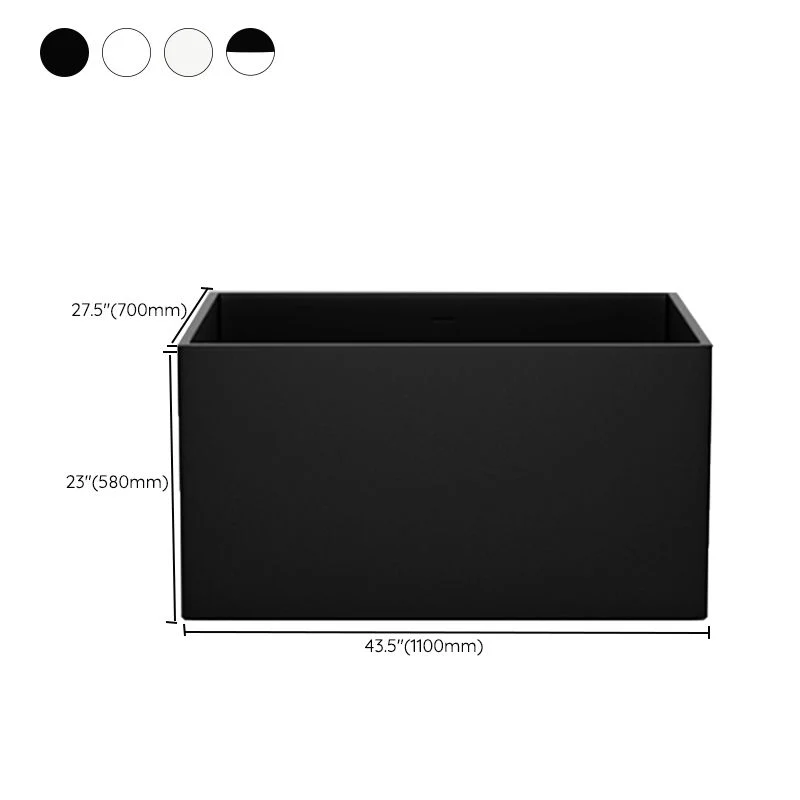 Bañera rectangular de piedra, bañera de inmersión moderna para baño, 27,56 pulgadas de ancho Blanco Clearhalo