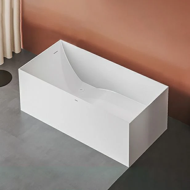 Bañera rectangular de piedra moderna con acabado antiguo y fondo plano Clearhalo