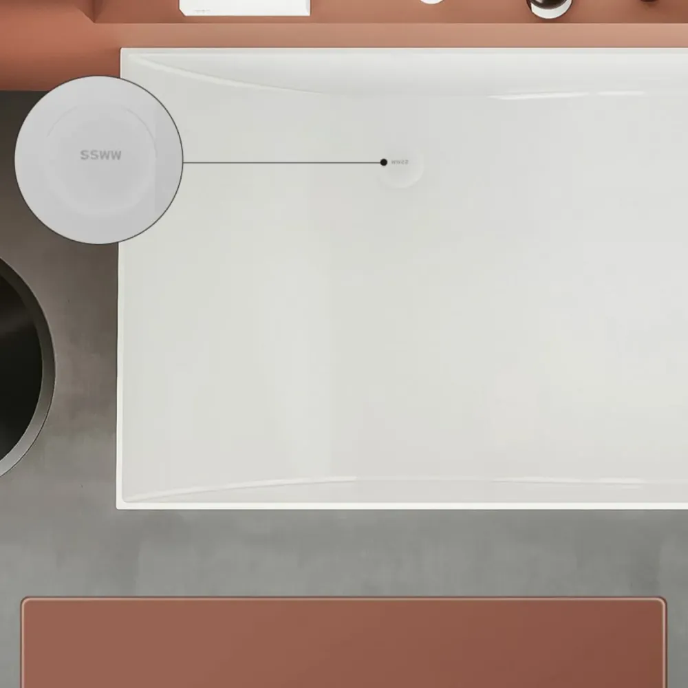 Bañera rectangular de piedra moderna con acabado antiguo y fondo plano Clearhalo