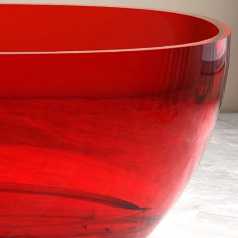 Bañera transparente de estilo moderno, bañera independiente ovalada para baño Amarillo Clearhalo