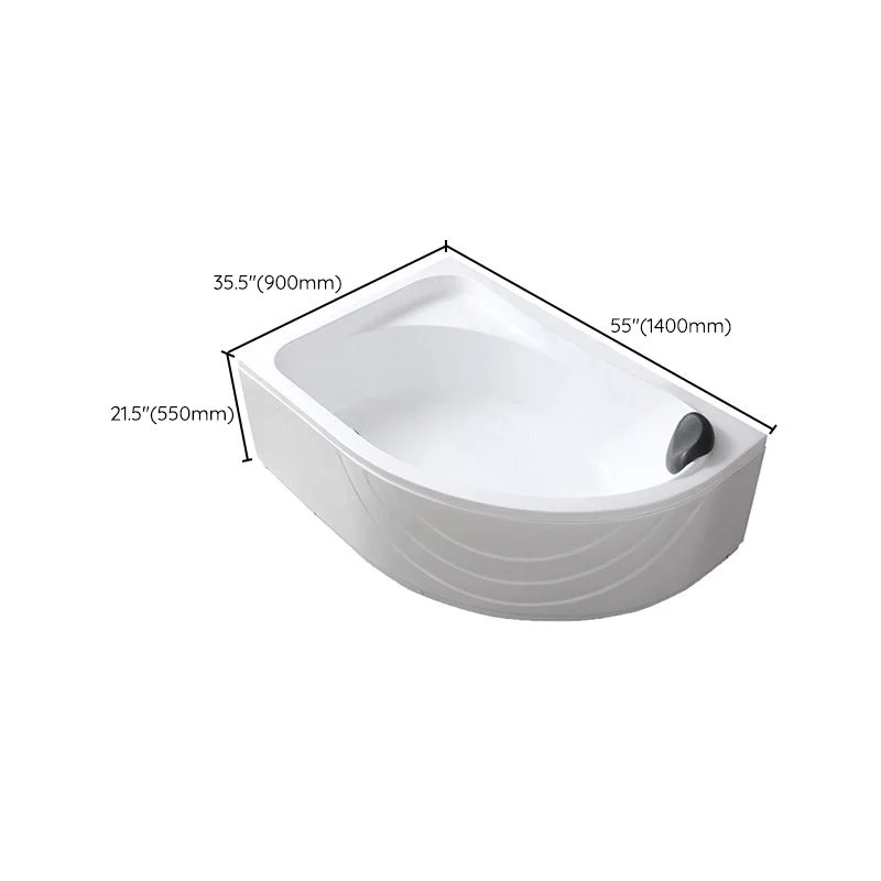 Baño de esquina blanco moderno Bañera de acrílico con respaldo central Clearhalo