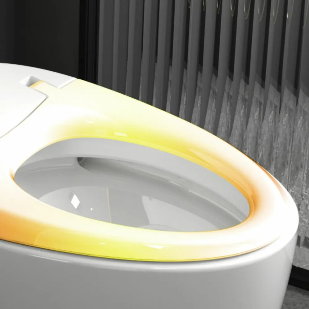 Bidé alargado blanco resistente las manchas para montaje en suelo con control de temperatura Clearhalo