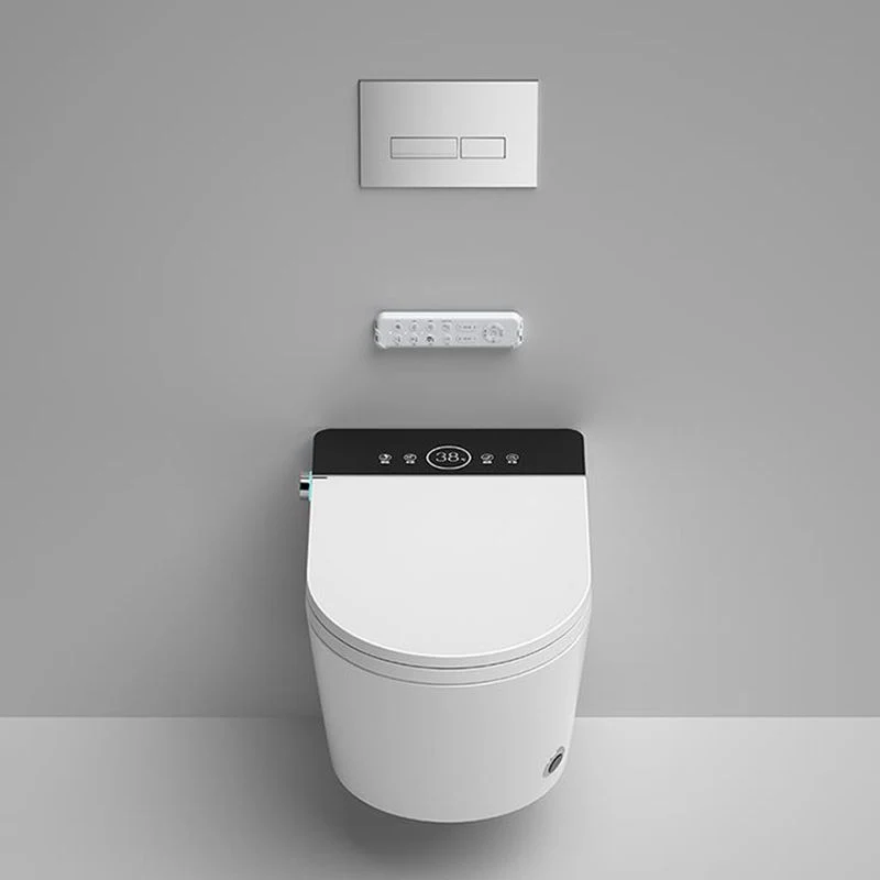 Bidé alargado montado en la pared con asiento calefactable, bidé blanco de 12,20" de alto Clearhalo