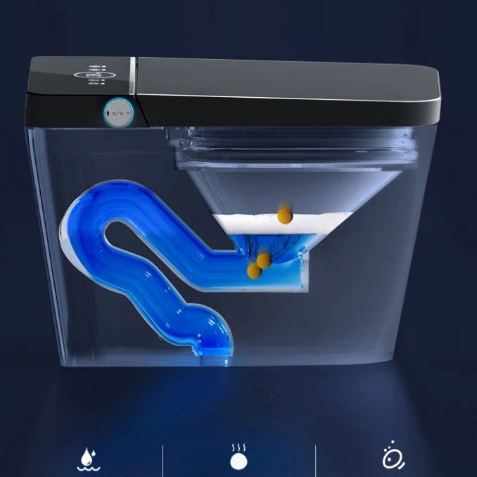 Bidé antimicrobiano con control de presión de agua para bidé todo en uno alargado Blanco Clearhalo