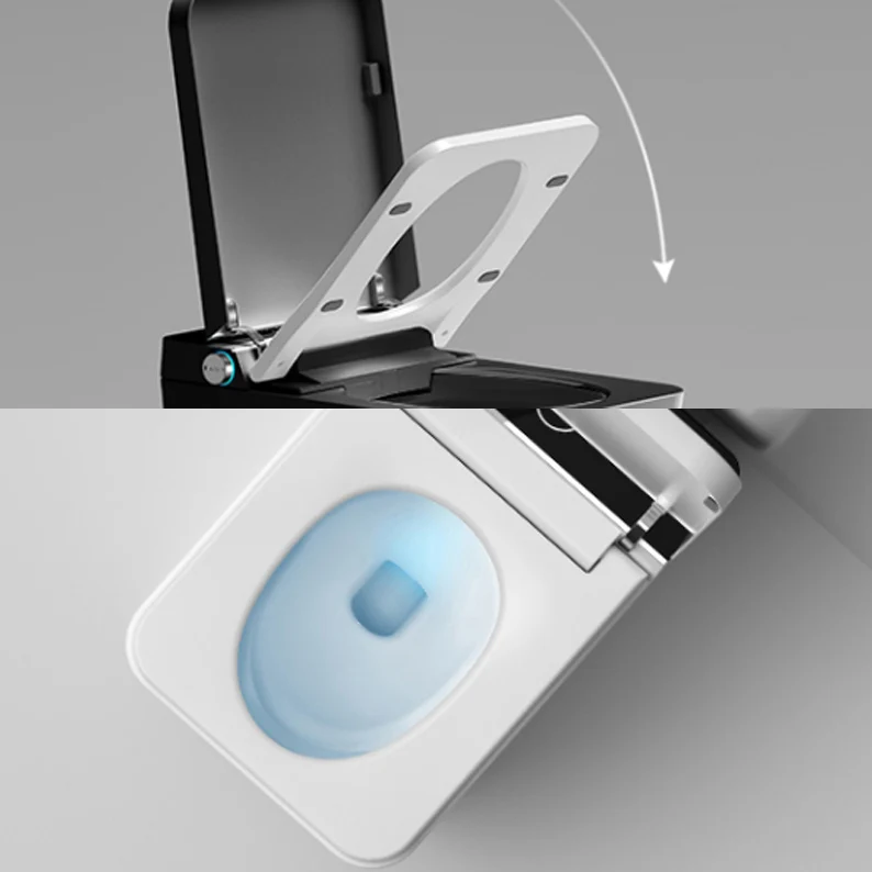 Bidé antimicrobiano con control de presión de agua para bidé todo en uno alargado Blanco Clearhalo