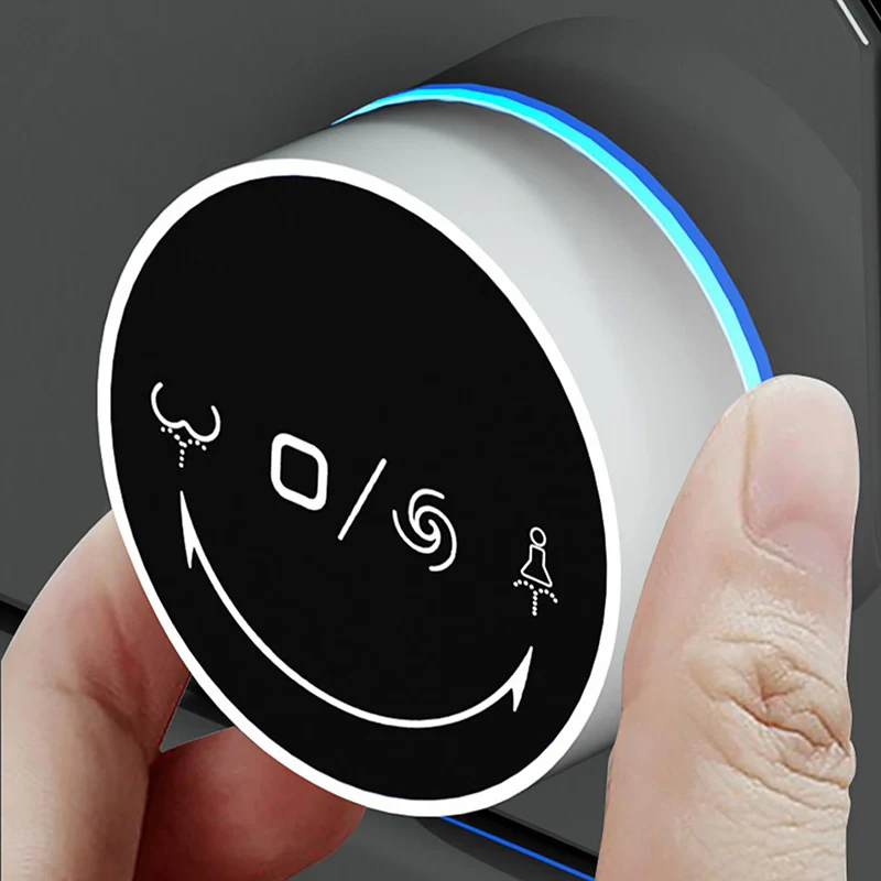 Bidé de asiento de inodoro alargado electrónico gris con mando distancia inalámbrico Clearhalo