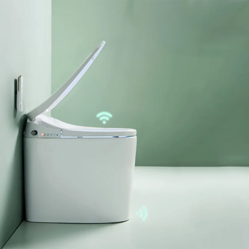 Bidé blanco alargado de 20,47" H Bidé de inodoro inteligente de una pieza con secador Clearhalo
