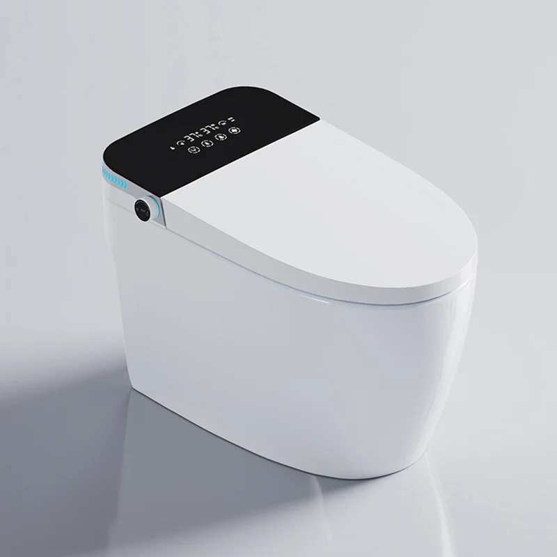 Bidé blanco alargado para montaje en suelo con asiento calefactable Bidé moderno Clearhalo