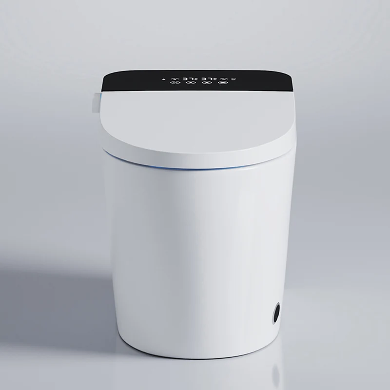 Bidé blanco alargado para montaje en suelo con asiento calefactable Bidé moderno Clearhalo