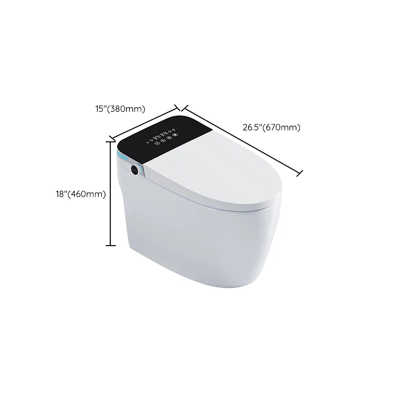 Bidé blanco alargado para montaje en suelo con asiento calefactable Bidé moderno Clearhalo