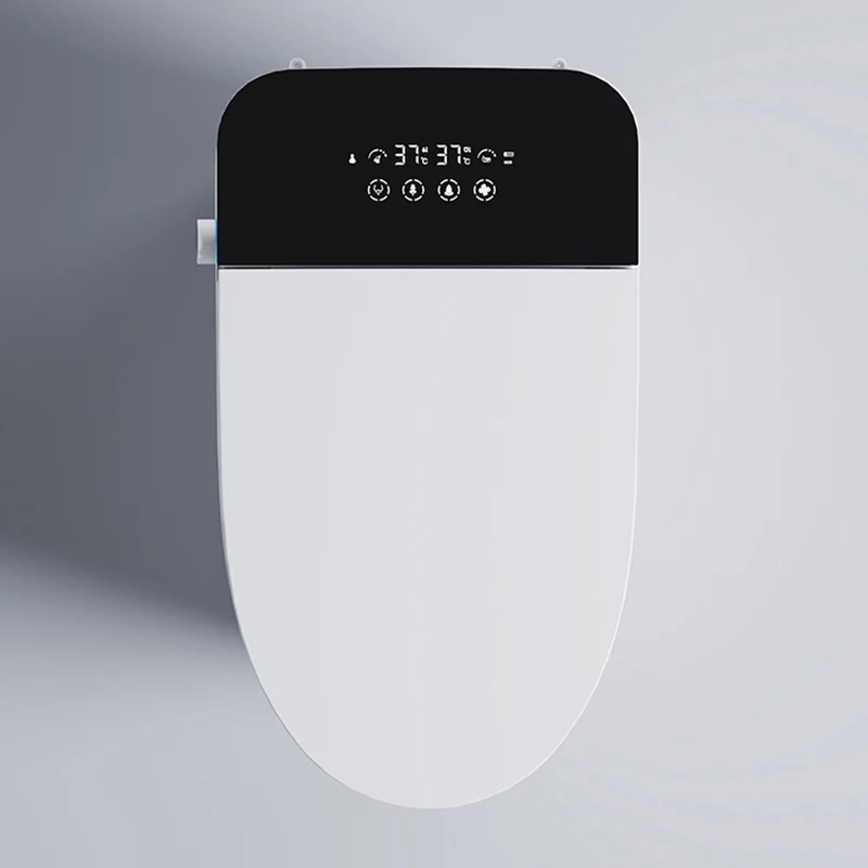 Bidé blanco alargado para montaje en suelo con asiento calefactable Bidé moderno Clearhalo