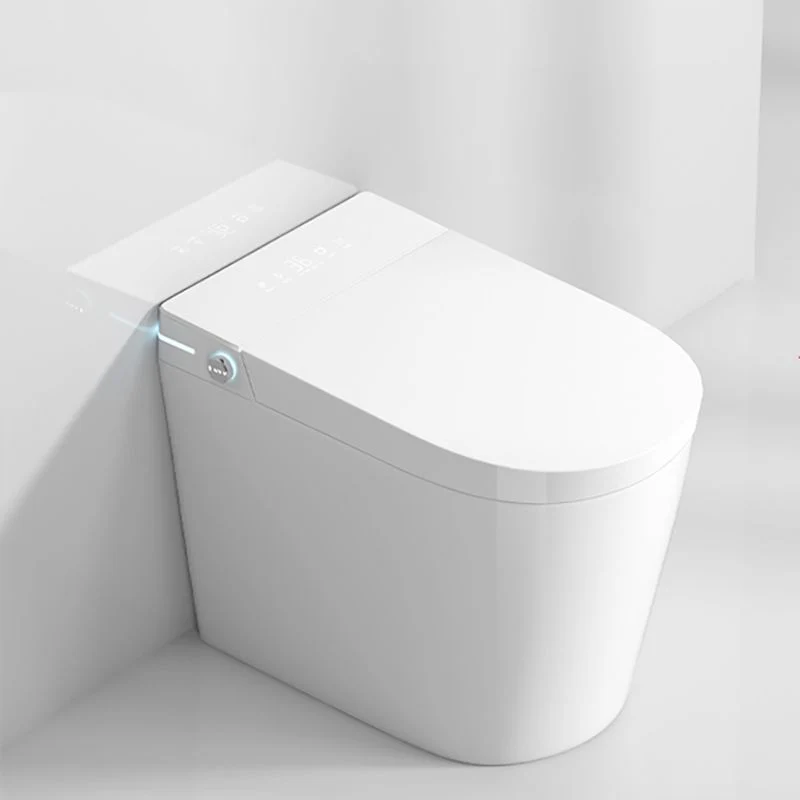 Bidé blanco minimalista con control de temperatura Bidé alargado con asiento de inodoro con asiento calefactable Clearhalo