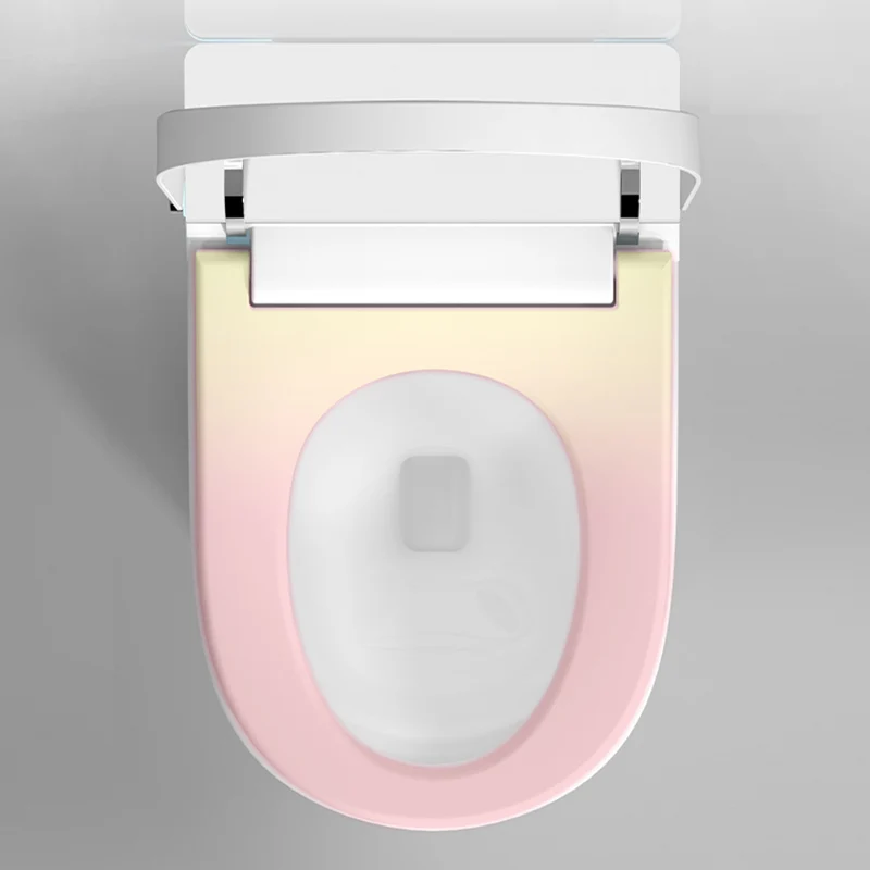 Bidé blanco minimalista con control de temperatura Bidé alargado con asiento de inodoro con asiento calefactable Clearhalo