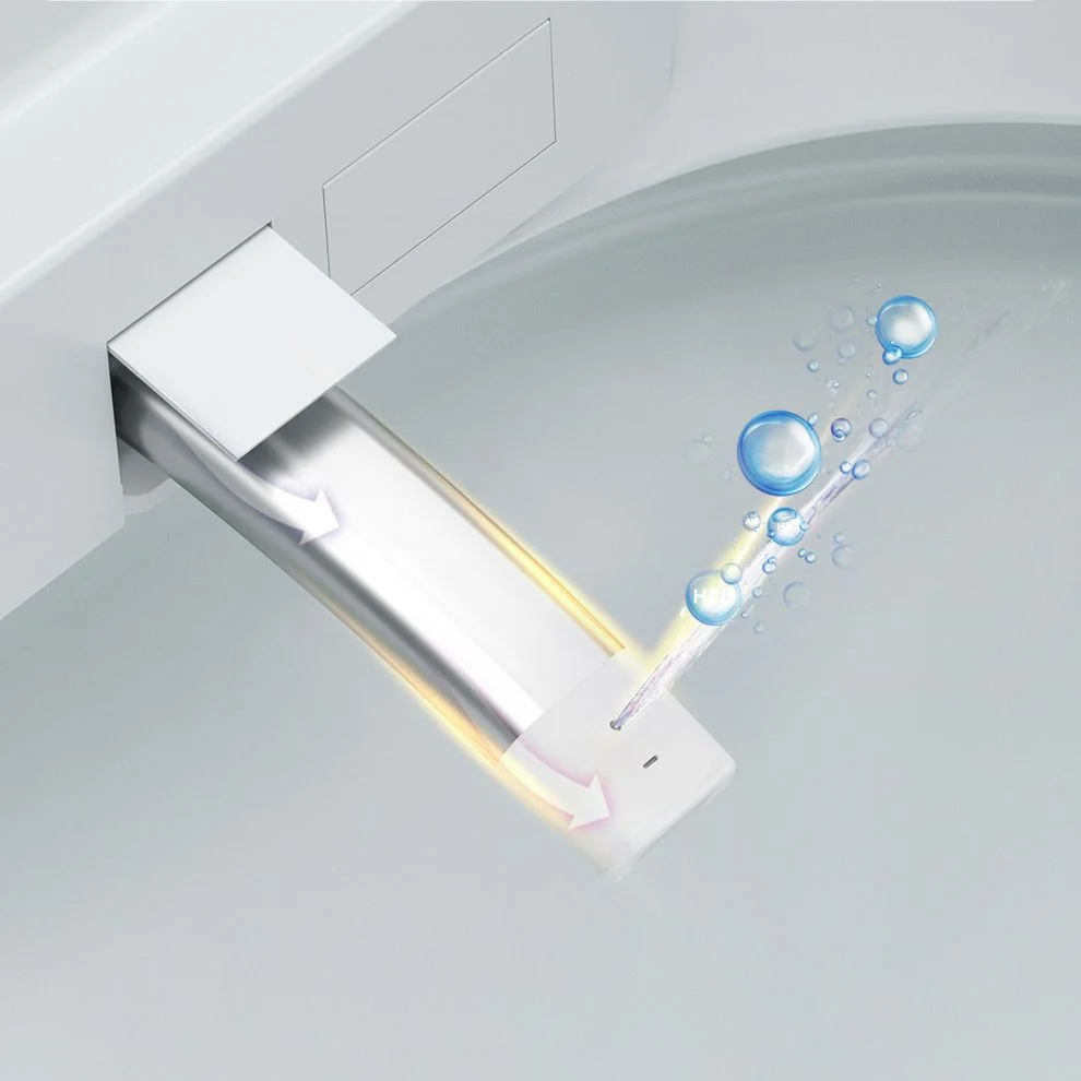 Bidé blanco de montaje en suelo, bidé redondo de suelo con agua caliente ilimitada Clearhalo