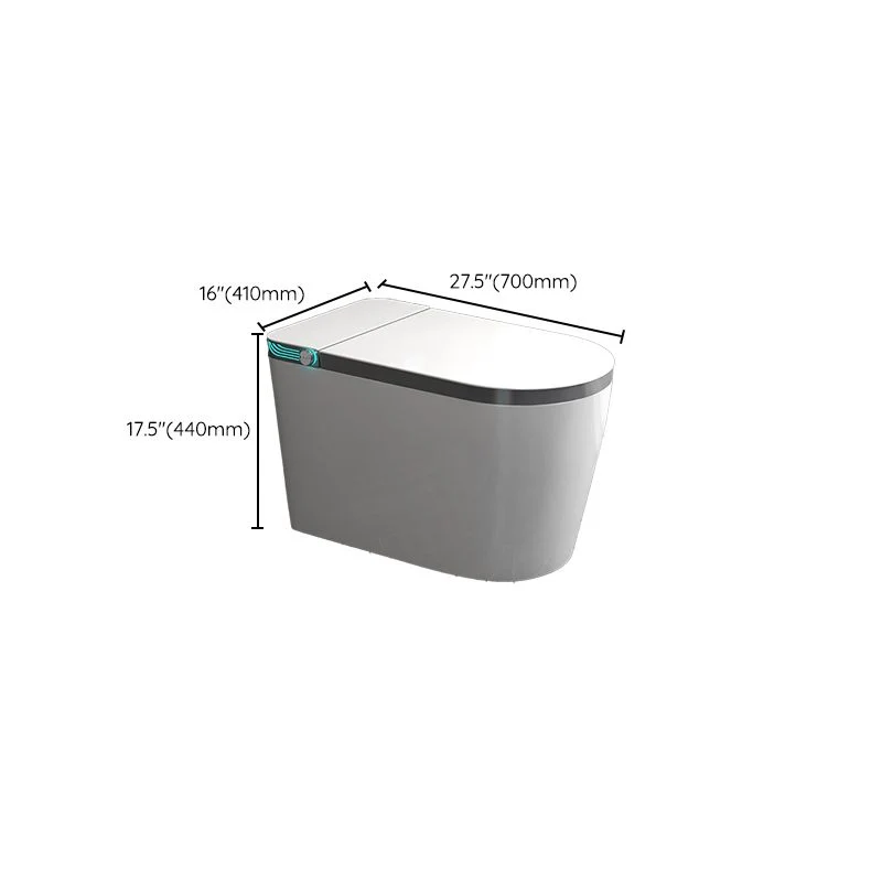 Bidé de cerámica blanco para montaje en suelo con control de temperatura alargado Clearhalo