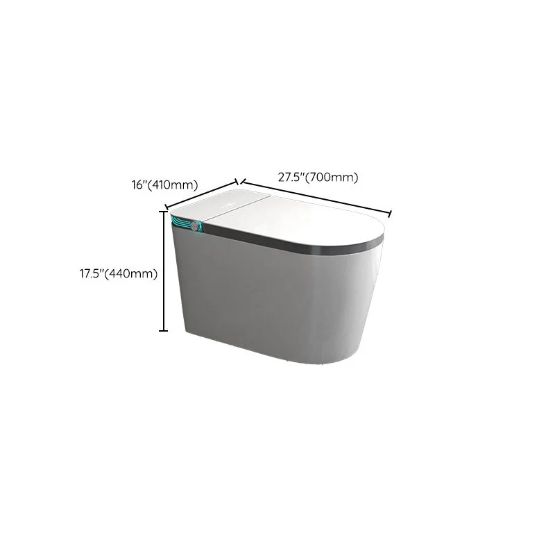 Bidé de cerámica blanco para montaje en suelo con control de temperatura alargado Clearhalo