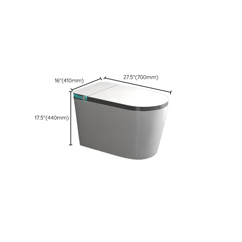 Bidé de cerámica blanco para montaje en suelo con control de temperatura alargado Clearhalo