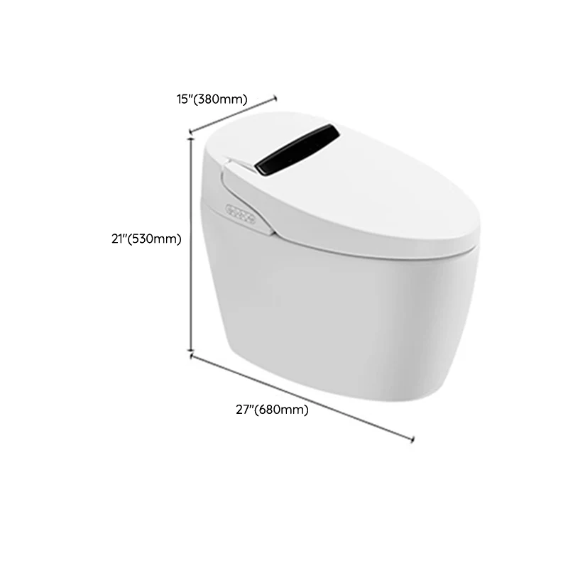 Bidé con asiento calefactable blanco, bidé de pie, inodoro inteligente con cierre silencioso Clearhalo